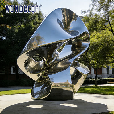 Large Outdoor Park Modern Stainless Steel Sculpture - "Flowing Loop" Metal Art Decor