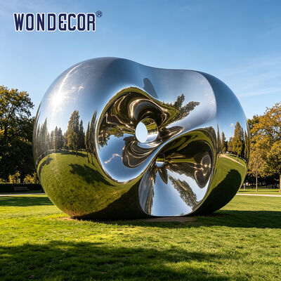 Large Mirror Polished Stainless Steel Abstract Elliptical Sculpture Outdoor Park Modern Art Landscape Landmark Decorative Statue