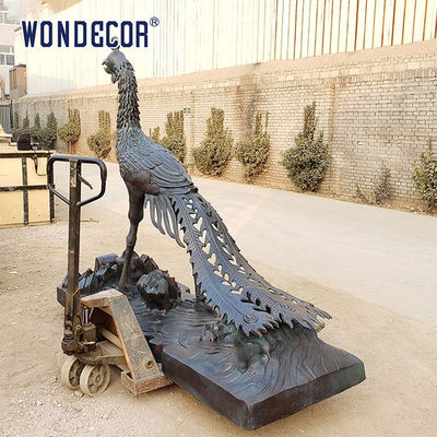 Mythical Fire Bird Statue Bronze Phoenix Sculpture