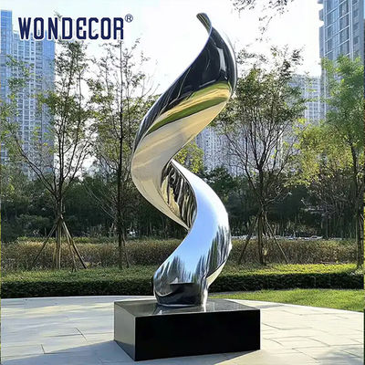 Outdoor Park Large-Scale Abstract Metal Landscape "Flowing Light Rhythm - Mirror Dynamics" Stainless Steel Sculpture