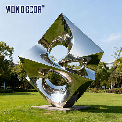 Large-scale Metal Art Abstract Geometric Stainless Steel Sculpture for Outdoor Parks