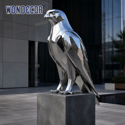 Large Mirror Stainless Steel Geometric Faceted Eagle Sculpture for Office Building & Commercial Plaza Landscape